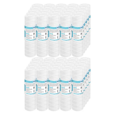 #ad 50 Pack 10quot; x 2.5quot; String Wound Sediment Water Filter Whole House RO Replacement $6.50