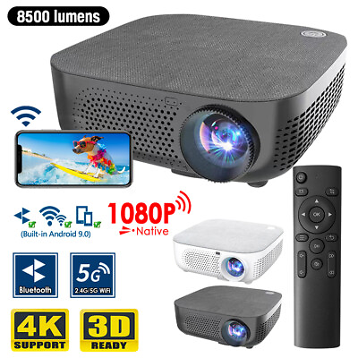 #ad 4K LED 2.4G 5G WiFi Bluetooth 5.0 Android9.0 Video Home Theater Cinema Projector $153.67