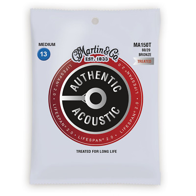 #ad #ad Martin Authentic Lifespan 2.0 80 20 Bronze Acoustic Guitar Strings Medium MA150T $11.49