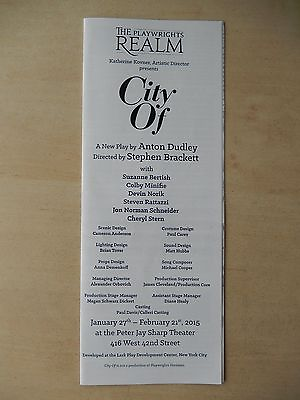 #ad Jan. Feb. 2015 Peter Jay Sharp Theatre Playbill City Of Cheryl Stern $15.96