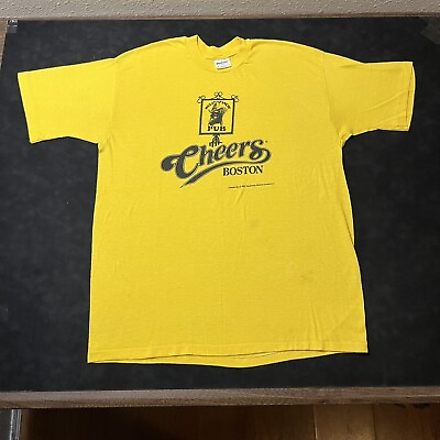 #ad Vintage Boston Bar Shirt Cheers 1980s Single Stitch Bull Finch Pub Garden Celtic $24.00
