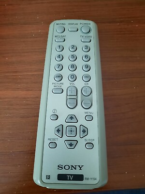 #ad Sony Silver TV Vintage Remote Control Battery AA Model RM Y194 Working $15.00