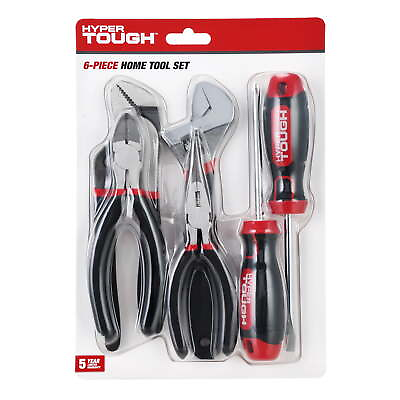 #ad Hyper Tough 6pc Home Tool Set New Condition 6quot; Diagonal 8” Adjustable Wrench $19.04