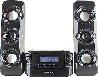 #ad Home Stereo System with Bluetooth CD FM Radio Remote Shelf Audio Bookshelf Black $67.99