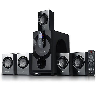 #ad beFree Sound 5.1 Channel Surround Sound Bluetooth Speaker System in Black $89.99