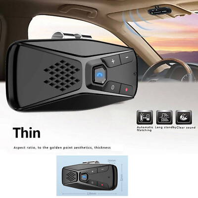 #ad Sun Visor Clip Bluetooth Wireless Handsfree Car Speaker Kit for Dual Phone Dirve $14.97
