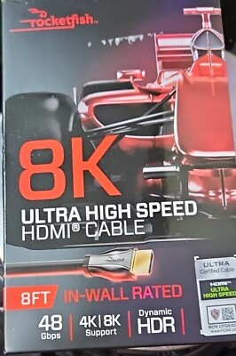 #ad Rocketfish™ RF HG08N19 8#x27; 8K Ultra High Speed HDMI® Cable Black 8FT #56 $35.00