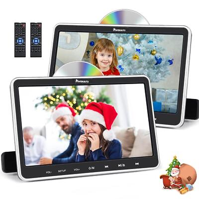#ad 2 X 10.1quot; HD Car Headrest DVD Player Moniter TV for Kids AV Out amp; in USB SD HDMI $197.27