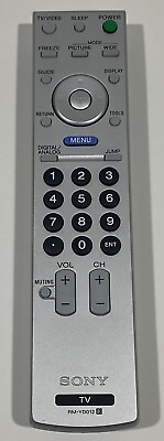 #ad SONY TV SILVER REMOTE CONTROL RM YD012. OEM. EXCELLENT. $9.99