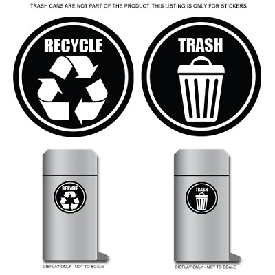 #ad Trash and Recycle sticker decals home and office waste container various sizes $14.99