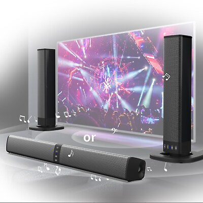 #ad Powerful TV Sound Bar Home Theater Subwoofer Soundbar with Bluetooth Wireless A6 $75.99