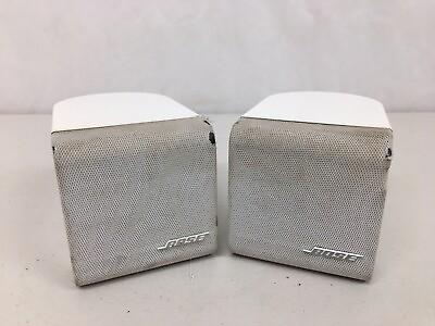 #ad Set of 2 Bose Single Cube Speakers White Lifestyle Acoustimass #7696 $27.57