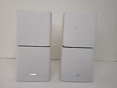 #ad 2 White Bose Double Cube Speakers Lifestyle Acoustimass Vintage $49.97
