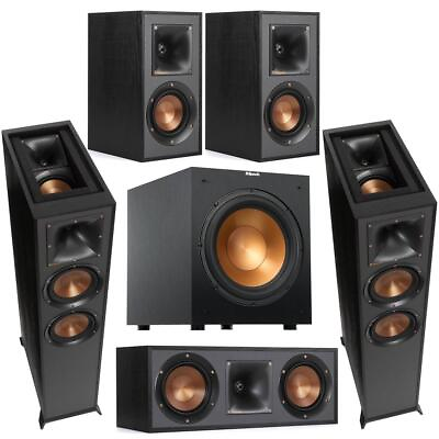 #ad Klipsch Reference R 625FA 5.1 Home Theater Pack Black Textured Wood Grain Vinyl $1199.01