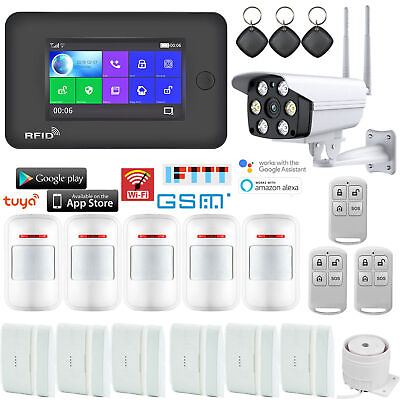 #ad R40 Tuya WiFi GSM APP Wireless Kits Home Security Alarm SystemOutdoor IP Camera $179.54