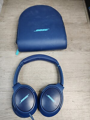 #ad Bose True Sound Headphones Wired Blue With Case Truesound AE2 TESTED $29.95