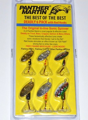 #ad panther martin trout spinners value deadly 6 pack size 2 amp; 4 best assortment $19.95