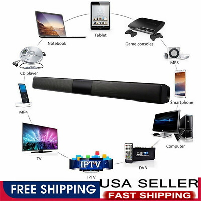 #ad Wireless Bluetooth Sound Bar TV Soundbar 4 Speaker Theater Home Subwoofer Stereo $28.49