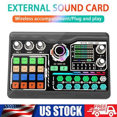 #ad Voice Changer Sound Live Sound Card for Live Streaming Audio Mixer Broadcast USA $32.08