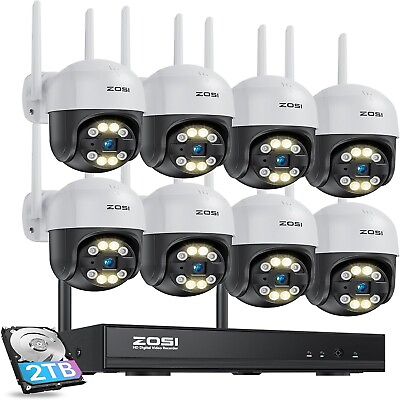 #ad ZOSI 2K NVR Wireless Pan Tilt Wifi Security Camera Outdoor Home System IP66 2TB $367.99