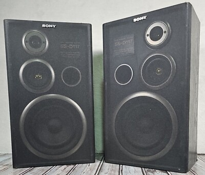 #ad Sony Speaker System SS D117 Wired 17quot; 2 Speakers Only Tested works $44.99