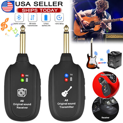 #ad UHF Guitar Wireless System TransmitterReceiver Built In Rechargeable Battery $16.79