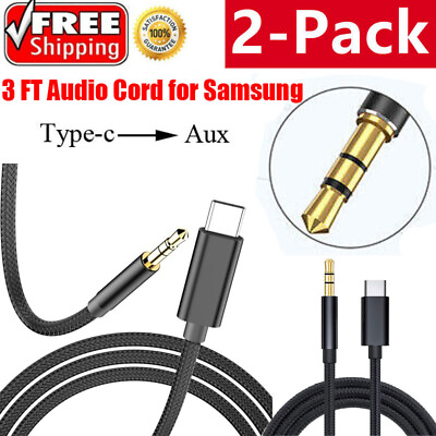 #ad 2 Pack For Samsung Audio Cable Adapter 8 Pin to 3.5mm AUX Audio Car Adapter Cord $9.99