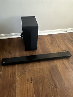 #ad LG SLM3D 2.1 Channel Soundbar with Wireless Subwoofer and BT Connectivity Black $52.50