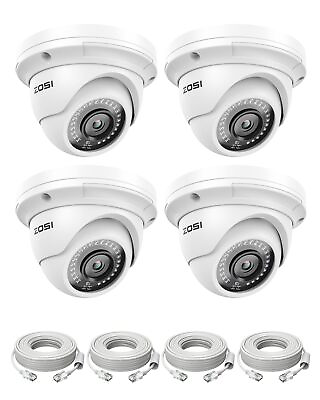 #ad ZOSI 4PK 5MP POE Security Camera Outdoor Home System Person Detect IP66 Add On $203.99