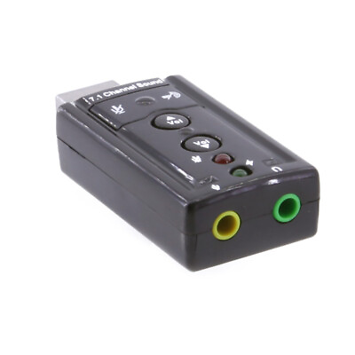 #ad Mini USB 2.0 3D Virtual 7.1 Channel External Audio Sound Card Adapter Black $7.49