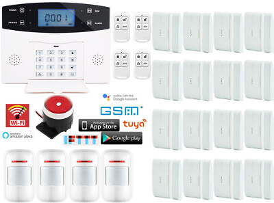 #ad C34 WiFi Tuya APP GSM Wireless Kits Home Security Alarm SystemAlexaGoogle Home $132.04