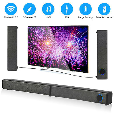 #ad Sound Bar Wireless Bass Wired Subwoofer Home Theater TV Speaker for Bluetooth C $78.39