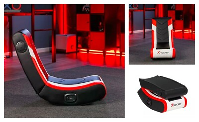 #ad NEW Horizon 2.0 Sound Floor Rocker Gaming Chair Red Black X Rocker Box packed $59.99