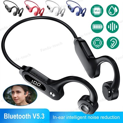 #ad Bluetooth 5.3 Bone Conduction Headphones Wireless Outdoor Sport Headset Earbuds $11.98