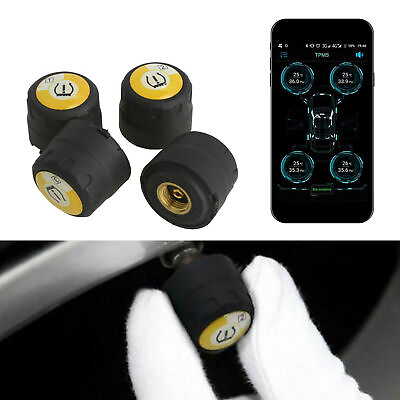 #ad Smart 4.0 Car TPMS Bluetooth Tire Pressure Monitoring System 4 External Sensors $44.02