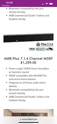 #ad #ad AMB Plus 7.1.4 Channel Soundbar Surround Sound $300.00