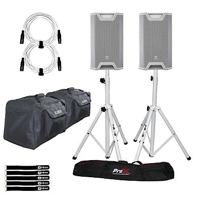 #ad LD Systems ICOA 12 A W 12quot; White Active Powered Speakers Pair w Stands Totes $956.40