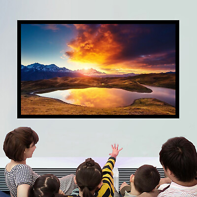 #ad 130quot; Inch Fixed Aluminum Frame Projector Screen Home Theatre HD TV Projection US $141.56