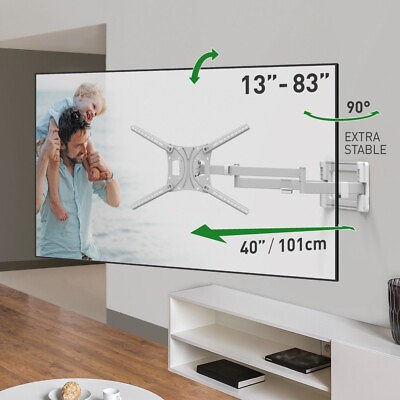 #ad Barkan 13 80 inch Dual Arm Full Motion TV Wall Mount Holds 110lbs Lifetime War $139.90