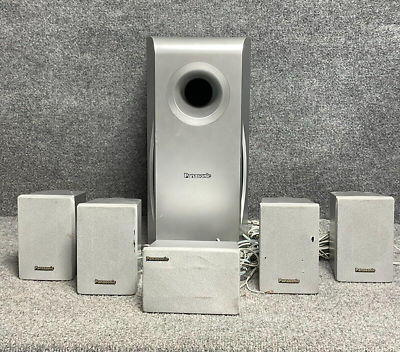 #ad Panasonic Subwoofer SB W740 4 OHMS With 5 Mini SB AFC95 Speakers In Silver Color $76.02