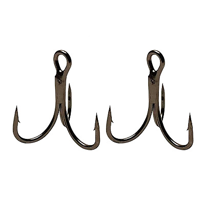 #ad 25 100pcs Fishing Treble Hook Triple Hooks High Carbon Steel Brabed Sharp #14 #4 $10.99