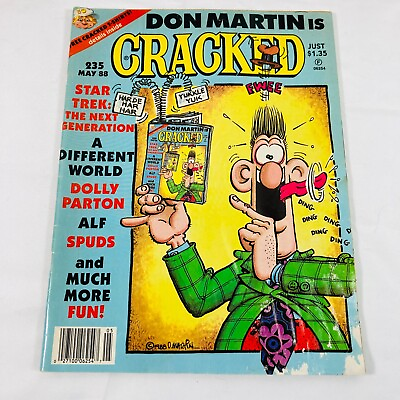 #ad Cracked Magazine Don Martin Star Trek ALF Dolly Parton Spuds #235 May 1988 $9.00