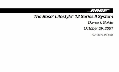 #ad Bose Lifestyle 12 Series II Owners User Manual Guide $12.88