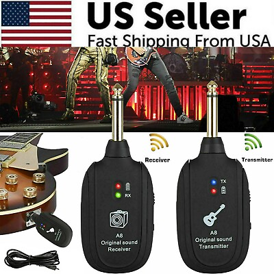 #ad UHF Guitar Wireless System TransmitterReceiver Built In Rechargeable Battery $16.69