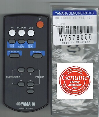 #ad New Genuine Yamaha Soundbar Remote Control FSR60 YAS 101 YAS 101BL ATS 1010 $12.88