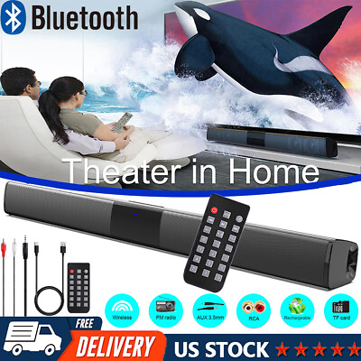 #ad Wireless Soundbar Bluetooth TV Speaker Remote 4 Built in Subwoofer Home Theater $30.99