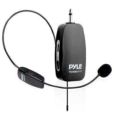 #ad Pyle UHF Wireless BT Microphone Plug and Play Wireless Transmitter Black $28.99