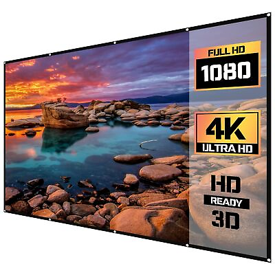 #ad Portable Foldable Projector Screen 16:9 HD Outdoor Home Cinema Theater 3D Movie $10.99