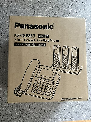 #ad Panasonic Home Phone System 1 Base and 3 Cordless Handsets Open box Unused $59.99