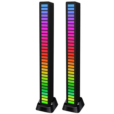 #ad Wireless RGB Sound Control Light Bar 2 Packs Music Activated LED Ambiance $16.70